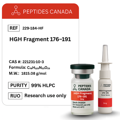 HGH Fragment 176-191 5mg. The specific HGH segment for targeted fat burning without other hormonal effects.