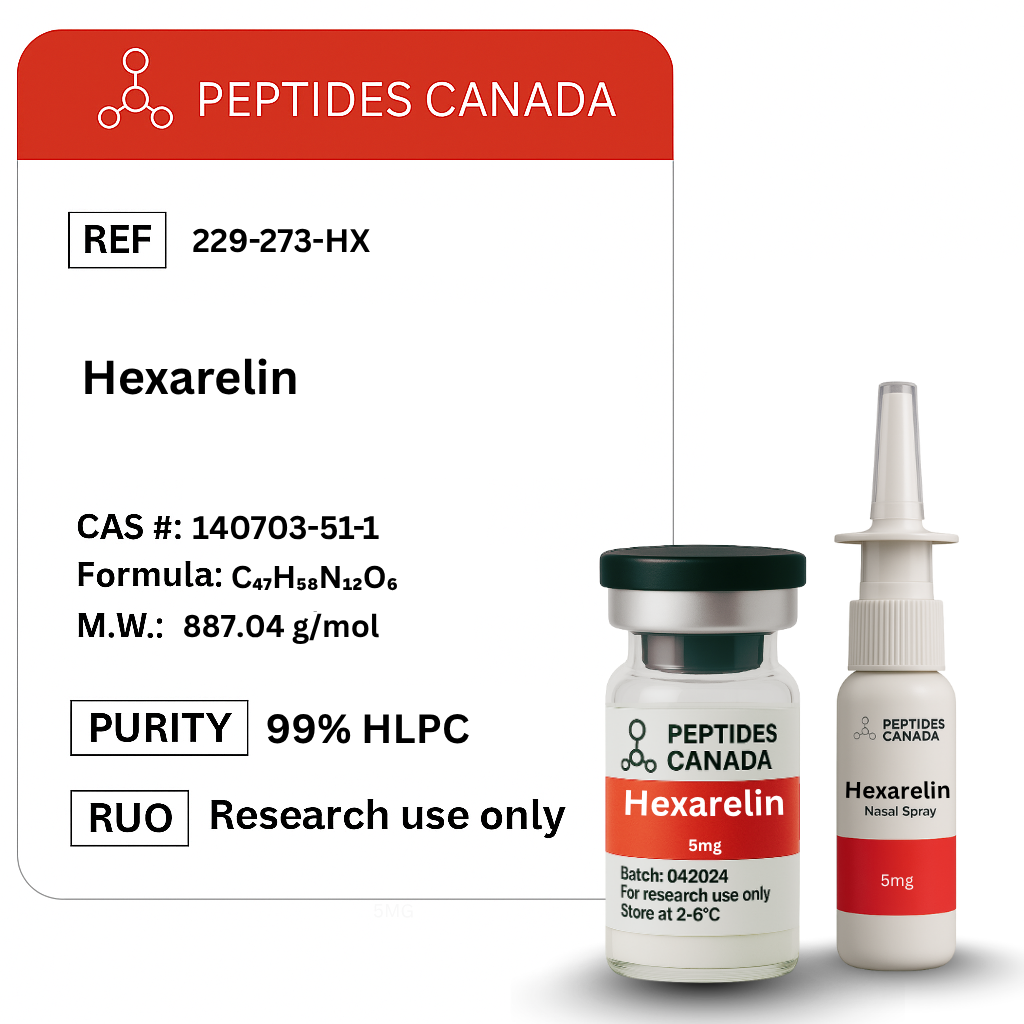 Hexarelin 5mg. One of the strongest available GHRPs for maximum GH stimulation.