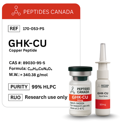 GHK-Cu Copper Peptide - 50mg. Premier copper peptide for boosting collagen, tightening skin, and reducing scarring.
