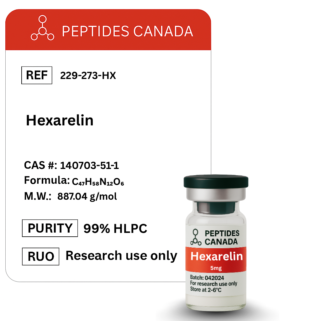 Hexarelin 5mg. One of the strongest available GHRPs for maximum GH stimulation.