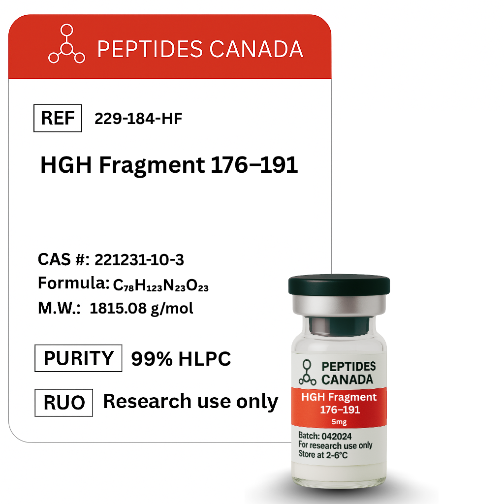 HGH Fragment 176-191 5mg. The specific HGH segment for targeted fat burning without other hormonal effects.