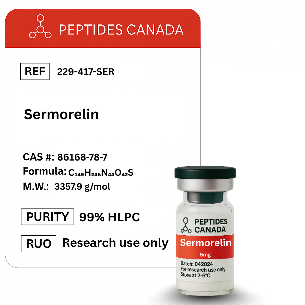Sermorelin 5mg. A foundational GHRH for restoring natural GH levels.