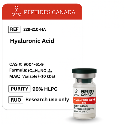 Hyaluronic Acid 5mg. Used for superior skin hydration and plumping.