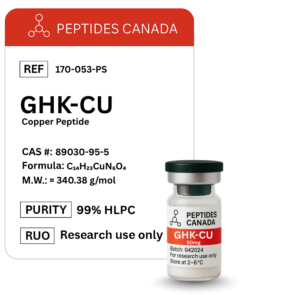 GHK-Cu Copper Peptide - 50mg. Premier copper peptide for boosting collagen, tightening skin, and reducing scarring.