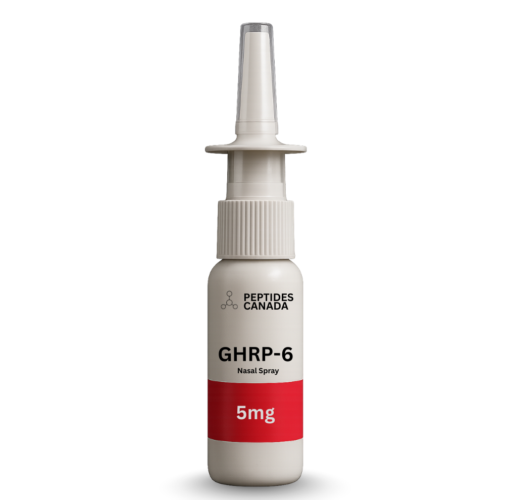 GHRP-6 Growth Hormone Releasing Peptide - 5mg.  Potent GH-releasing peptide that can also stimulate hunger.