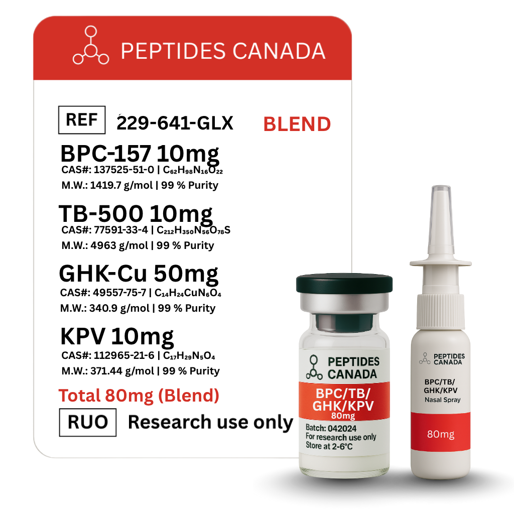 KLOW Blend - GHK-CU + TB-500 + BPC-157 + KPV 10mg - Total 80mg. An advanced blend for skin, healing, and inflammation.