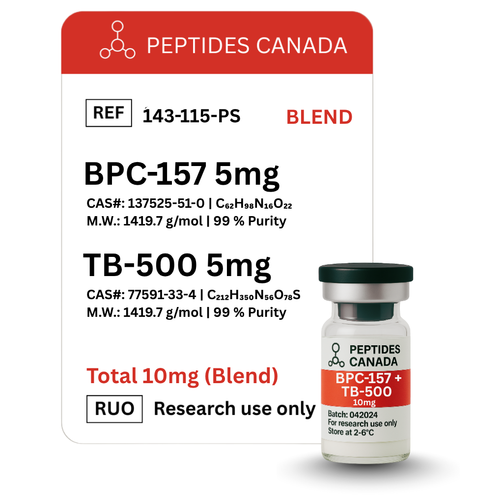 BPC-157 + TB-500 Peptide Blend - 20mg Total. Premier peptide for rapid healing of muscle, tendon, ligament, and gut injuries.