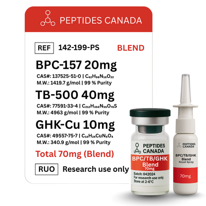BPC-157 + TB-500 + GHK-Cu Peptide Blend - 70mg Total