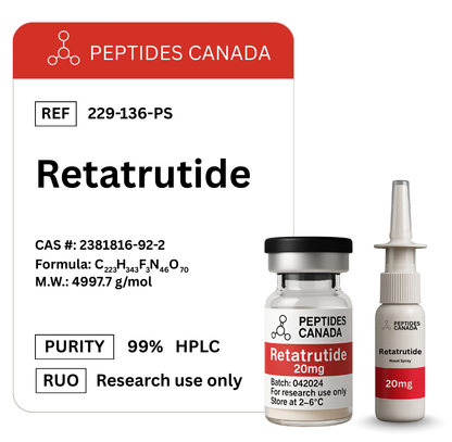Retatrutide Triple Agonist - 20mg. Next-generation triple-agonist for aggressive fat loss and metabolic optimization.