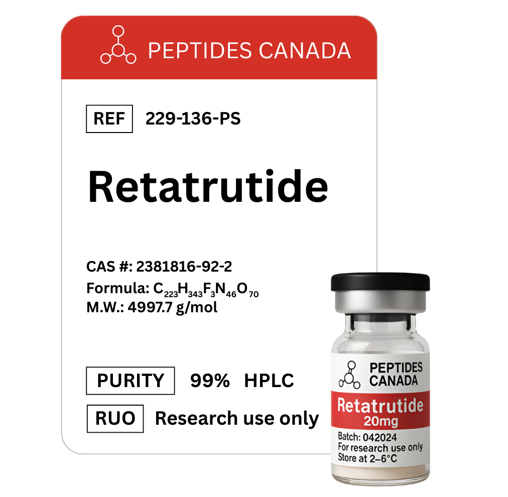 Retatrutide Triple Agonist - 20mg. Next-generation triple-agonist for aggressive fat loss and metabolic optimization.