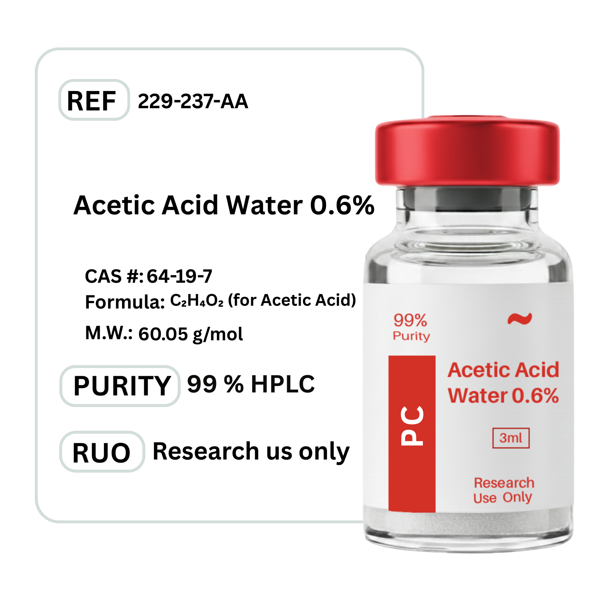 Acetic Acid Water 0.6% – Montreal Peptides (PC)